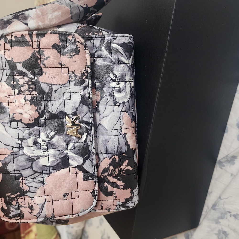 Anne Klein Floral Mini Bag - Pink and Black